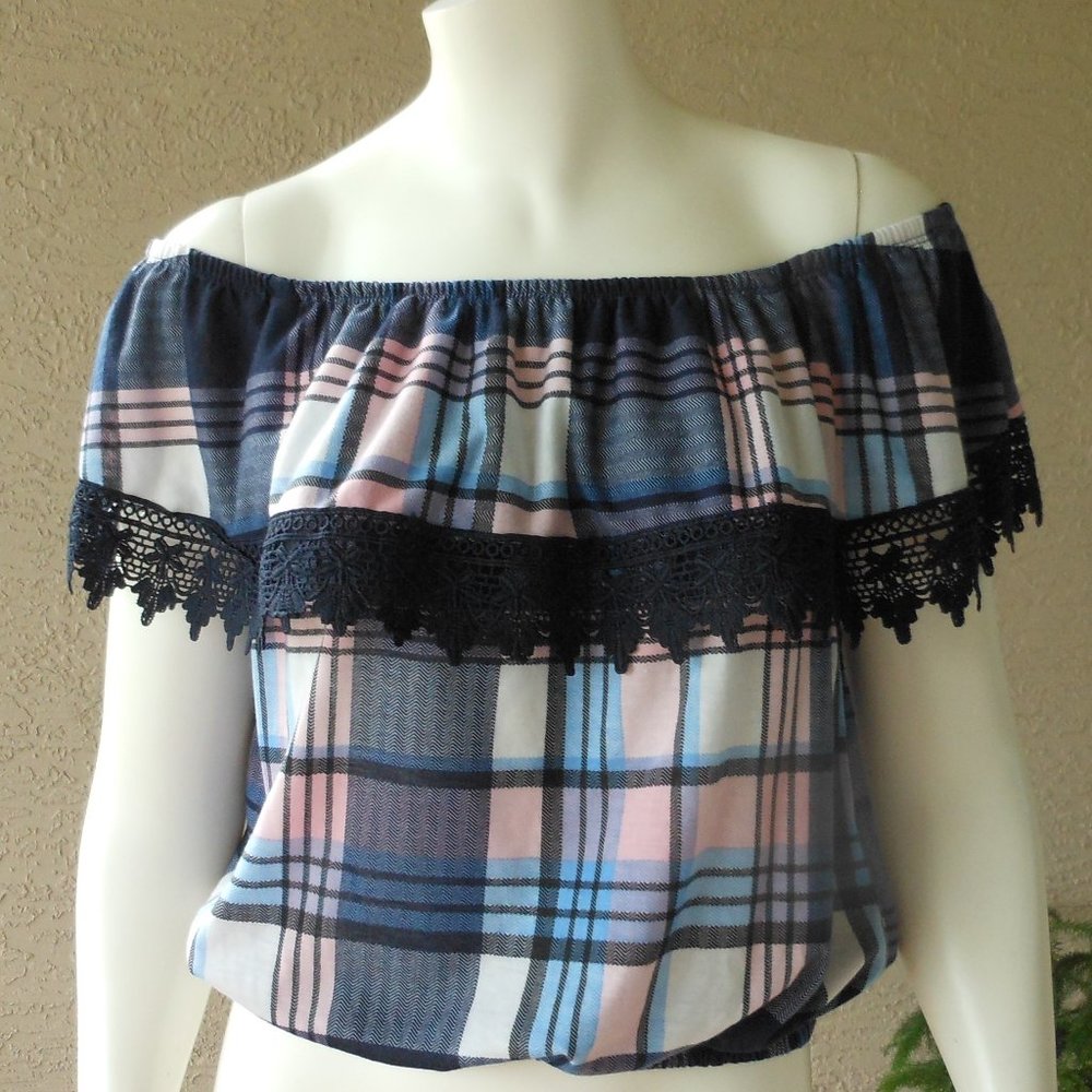 Soft Flannel Crop Top nwot